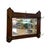 This vintage wall-mounted hall mirror features a sturdy dark oak frame styled with Gothic Revival-inspired archways and...