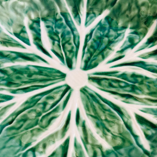 Ceramic Portuguese Cabbageware Plate by Bordallo Pinheiro For Sale - Image 7 of 9