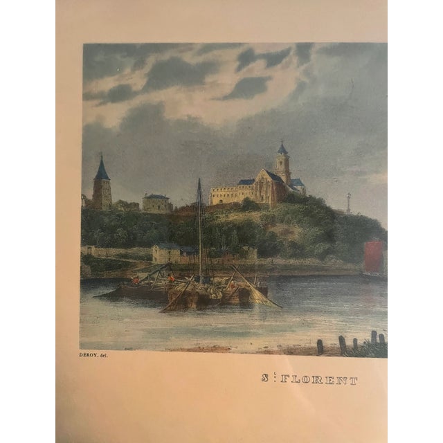 Illustration Framed and Matted Landscape Illustration of Saint Florent, a Corsican Port - Art by Deroy For Sale - Image 3 of 7