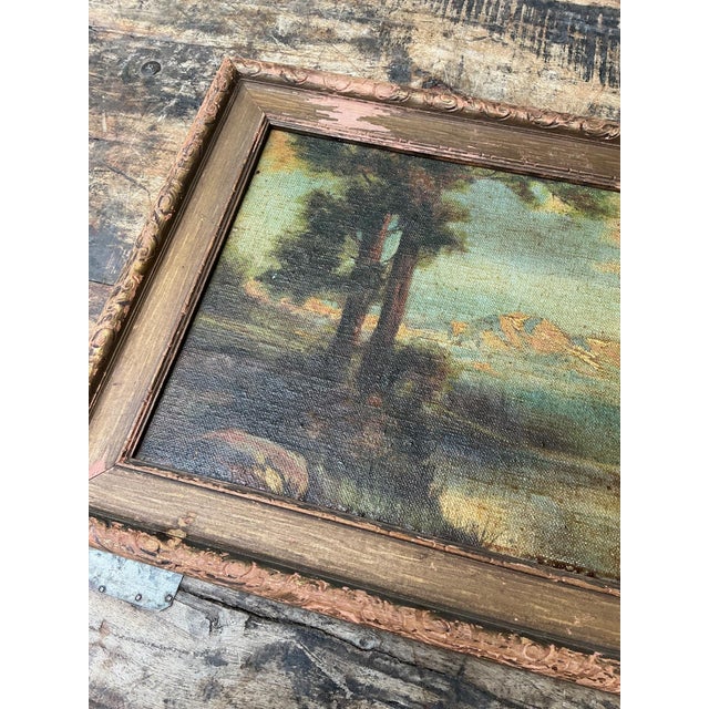 Mid 20th Century Vintage Landscape Oil Painting in Gilt Frame For Sale - Image 5 of 10