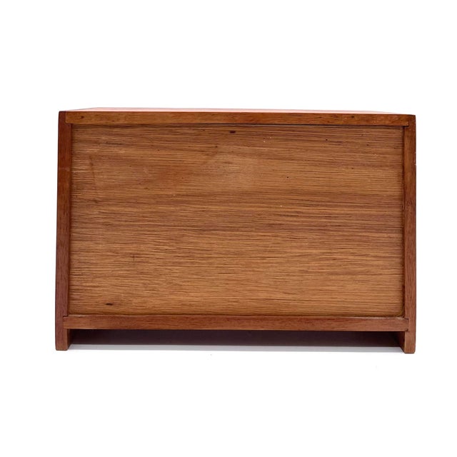 Wood Mid-Century Modern Miniature Collector's Cabinet in Dark Precious Wood with 12 Drawers, Denmark, 1960s For Sale - Image 7 of 14