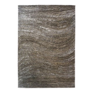 Indian Modern Wool & Silk 10X14 Tan, Grey & Ivory Handmade Area Rug #1143857 For Sale