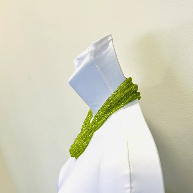 Peridot and Diamond Multi-Strand Necklace in 14k Yellow Gold For Sale - Image 4 of 6