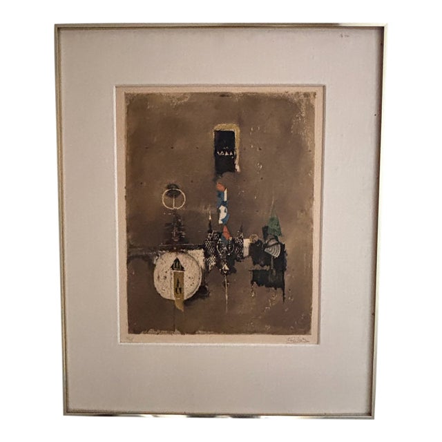 Johnny Friedlaender Abstract Aquatint Etching c.1970 For Sale