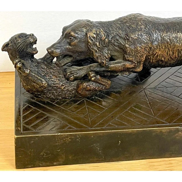 19th Century Napoleon III Bronze of a Dog & Cat For Sale - Image 10 of 12
