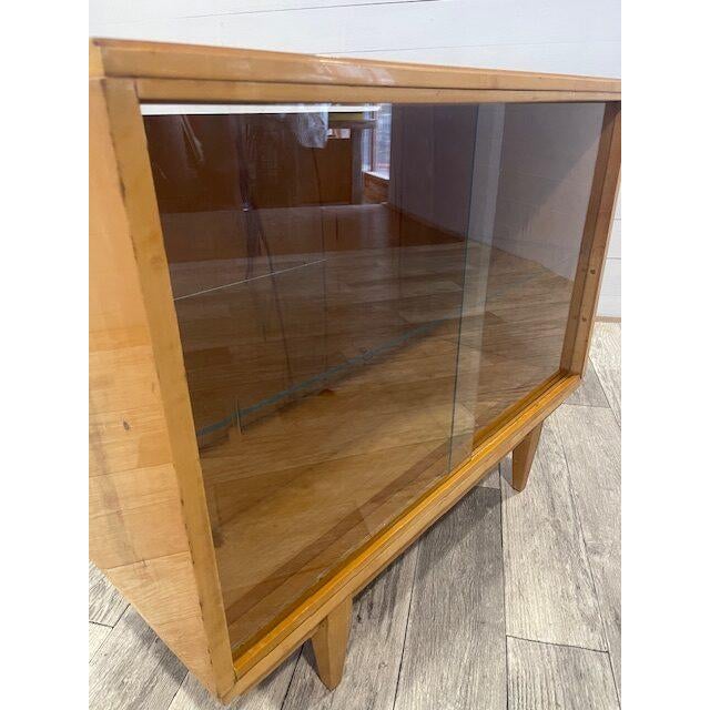 Vintage Sideboard with Glass Sliding Doors from Novy Domov, 1970s For Sale - Image 4 of 6