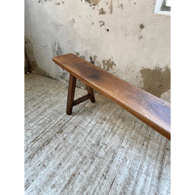 1950s Vintage Walnut Bench, 1950s For Sale - Image 5 of 18