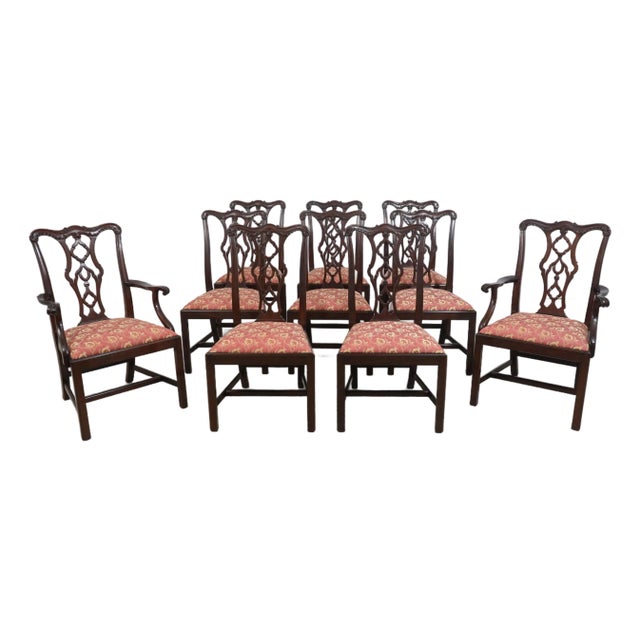 Set of 10 Henkel Harris Model 115 Mahogany Dining Room Chairs For Sale