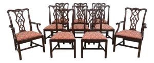 Set of 10 Henkel Harris Model 115 Mahogany Dining Room Chairs
