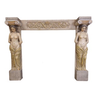 Neoclassical Gipsen Fireplace Mantel, 1890s, Set of 3 For Sale