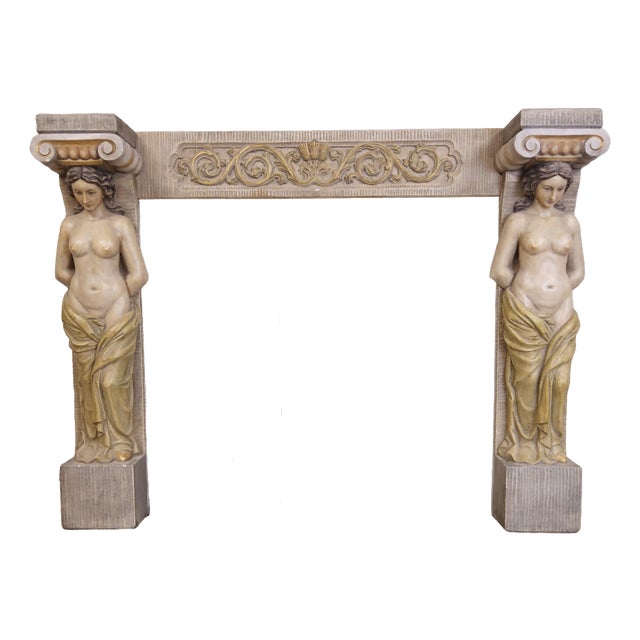 Neoclassical Gipsen Fireplace Mantel, 1890s, Set of 3 For Sale