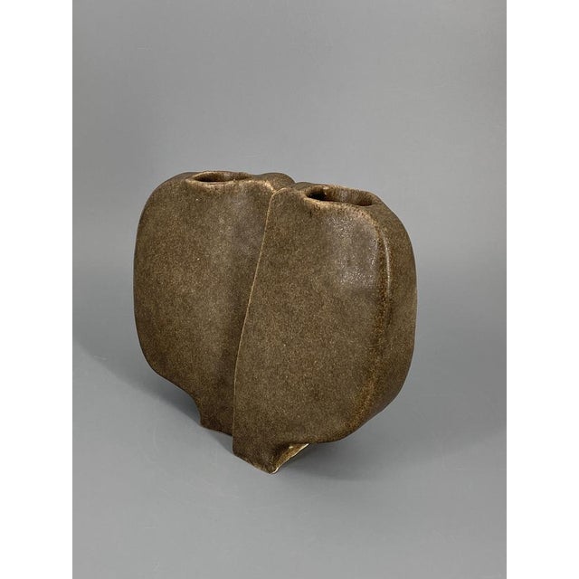 Modern Brutalist Studio Ceramic Vase, 1970s For Sale - Image 3 of 11