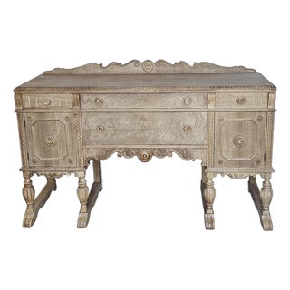 1930s Farm House, Jacobean Sideboard Buffet, Walnut Wood For Sale