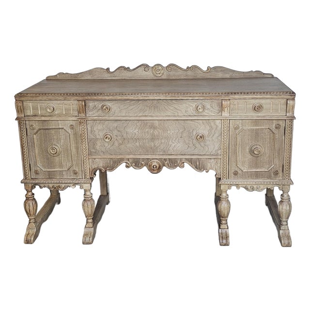 1930s Farm House, Jacobean Sideboard Buffet, Walnut Wood For Sale