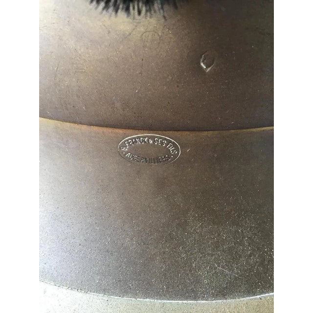 French 1840s French Fireman’s Helmet Lamp on Base For Sale - Image 3 of 12