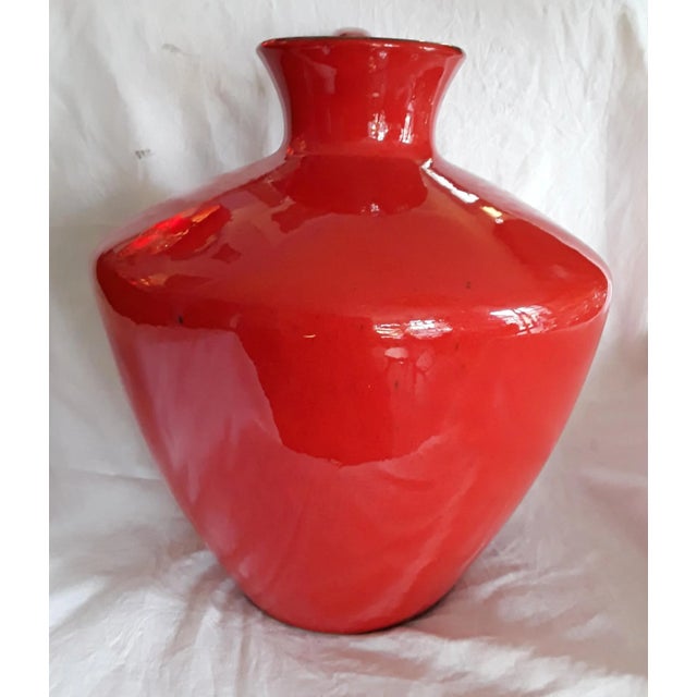 Large Vintage Red Ceramic Model 401-40 Vase from Scheurich, 1970s, in Good conditions. Designed 1970 to 1979 This piece...