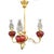 Brass & Cranberry Glass Electrified 3-Light Hanging Chandelier C1880 For Sale - Image 4 of 10
