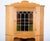 Brutalist Danish Brutalist Oak Corner Cabinet with Leaded Glass, 1960s For Sale - Image 3 of 9