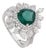 Luxury 2.24Ct Natural Emerald & 1.91Ct Diamond Halo Cocktail Ring Size 6.5 in 18k Gold For Sale