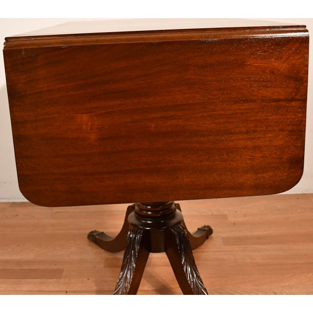 1930s English Regency Style Mahogany Drop-Leaf Pembroke Table / Sofa Table For Sale - Image 13 of 16