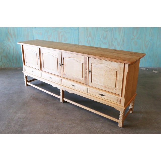 Mid-Century Modern 1960s Henning Kjaernulf Danish Quarter Sawn Oak Sideboard Cabinet Danish Modern, Attributed For Sale - Image 3 of 13
