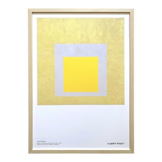 Josef Albers Modernist Lithograph Print Framed Museum Poster " Study for Homage to the Square Evident " 1960 For Sale