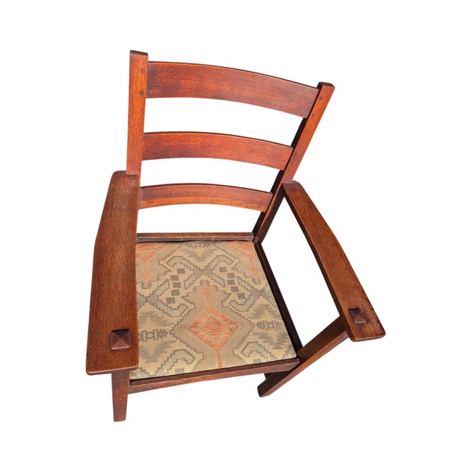 Charles Stickley Oak Armchair Circa 1909 For Sale - Image 14 of 18