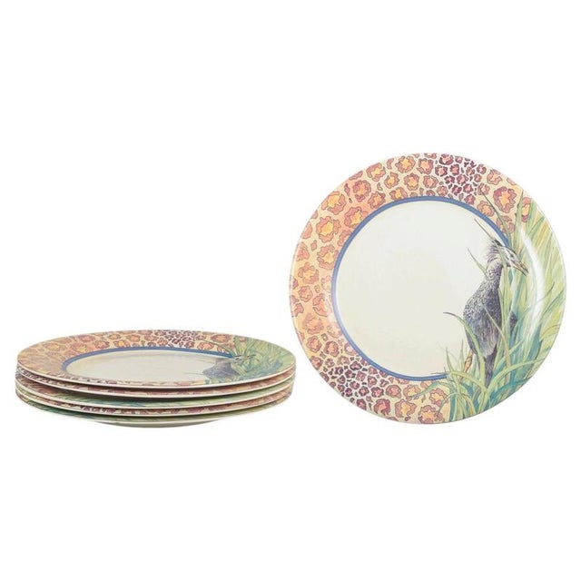 Large Savane Dinner Plates in Faience from Gien, France, 1980s, Set of 6 For Sale - Image 6 of 6