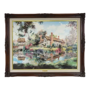 Early 20th Century Lower Brockhampton Manor, Large Signed Print, Framed