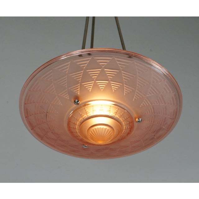 French Art Deco Pendant Light by H. Petitot 1930s France For Sale - Image 6 of 10