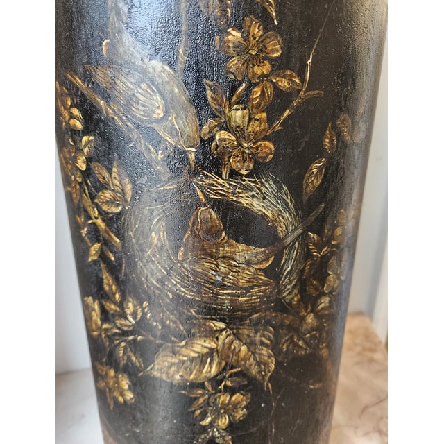Late 19th Century 19th C. Chinoiserie Leather Umbrella Stand For Sale - Image 5 of 10