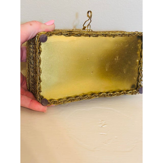 Metal Vintage Woven Brass Box For Sale - Image 7 of 11