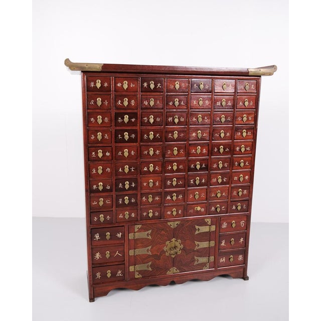 Antique Apothecary Cabinet with Drawers in Dark Wood, 1890s For Sale - Image 14 of 15