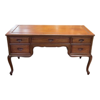 Vintage Mahogany Writing Desk With Cabriole Legs For Sale