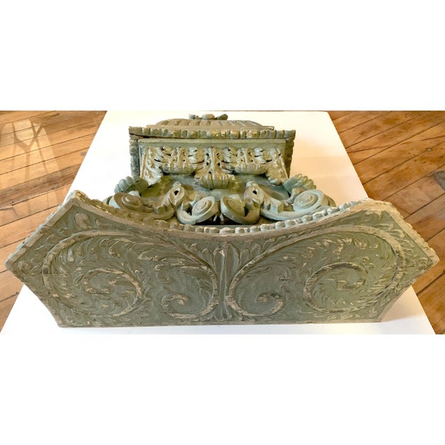 Early 19th Century Antique Architectural Capitals - Carved Pine. - A Pair For Sale - Image 5 of 12