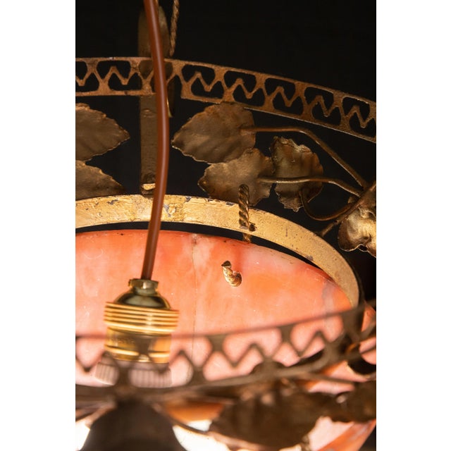 La Belle Èpoque Red Alabaster Pendant, 1910 For Sale - Image 9 of 12