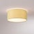 Nova Stretch Flush Mount Ceiling Light 18" D - Mid Century, Linen Drum Shade, Brass Canopy, Dimmable, Bulb Included For Sale - Image 4 of 6