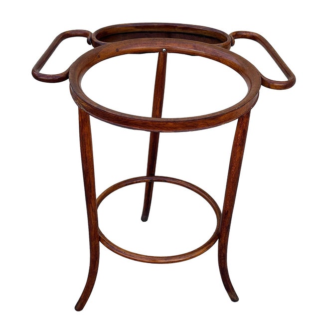 Wood Vienna Secession Bent Oak Wash Shaving Stand by Thonet For Sale - Image 7 of 9
