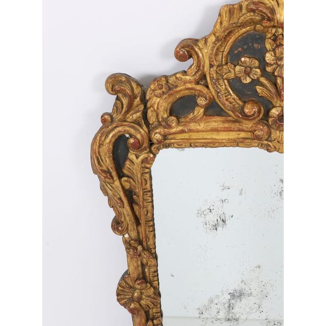 Antique French Giltwood Overmantel Rococo Mirror, 1700s For Sale - Image 4 of 8