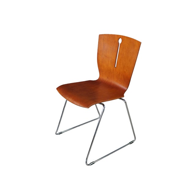 Mid-Century Modern 4 Mid Century Scandinavian Modern Bentwood Plywood Stacking Dining Side Chairs For Sale - Image 3 of 18