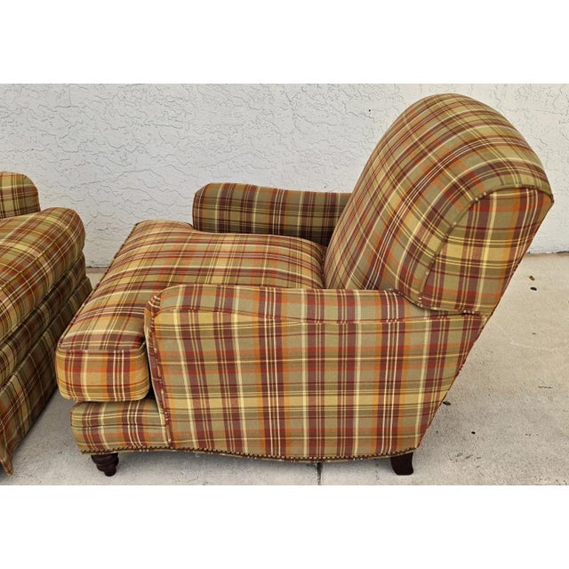 Textile Century Furniture English Library Reading Lounge Armchair For Sale - Image 7 of 8