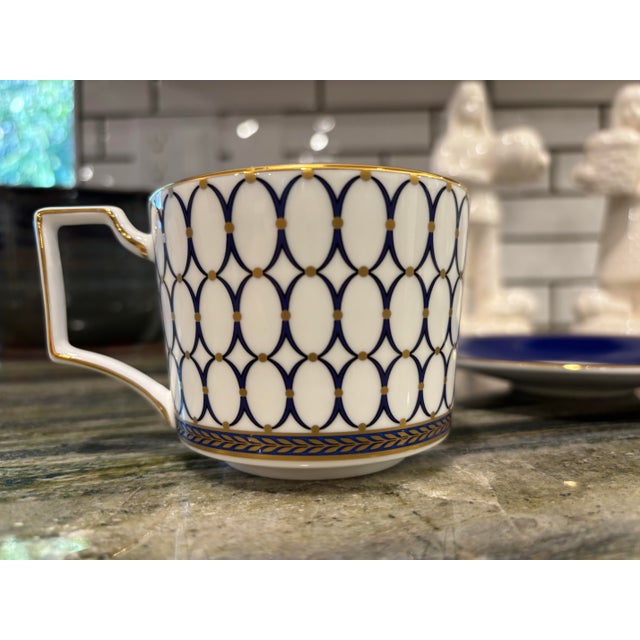 2020s Wedgwood Bone China Renaissance Gold Tea Cup and Saucer For Sale - Image 5 of 10