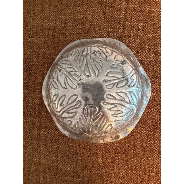 Late 20th Century Vintage Cast Aluminum Woodland Rabbit and Bird Decorative Bowl For Sale - Image 5 of 6