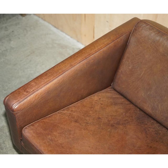 Vintage Heritage Swivel Lounge Armchair in Brown Leather with Chrome Base from BoConcept For Sale - Image 6 of 15