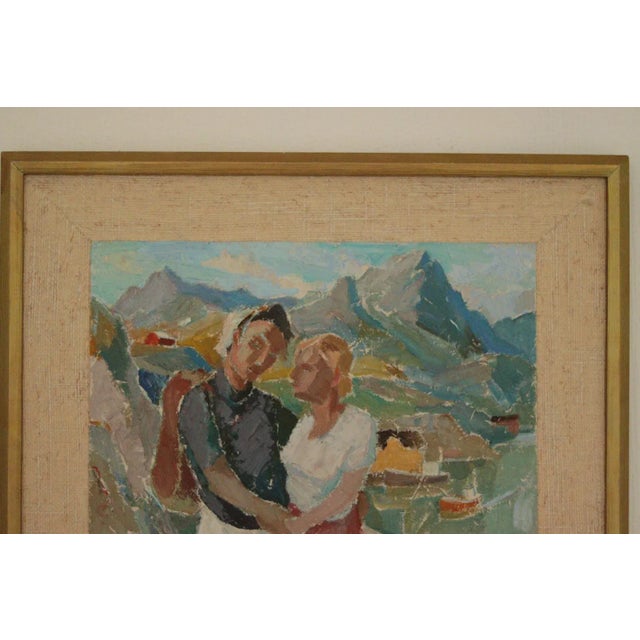 Mid-Century Modern Pelle Johansson, View of Östersund Jämtland, 1950s, Oil on Panel, Framed For Sale - Image 3 of 11