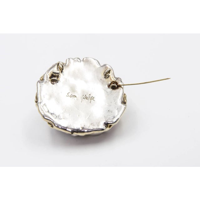 Large Sam Philipe Sterling Silver Flower Pendant Brooch For Sale In Miami - Image 6 of 7