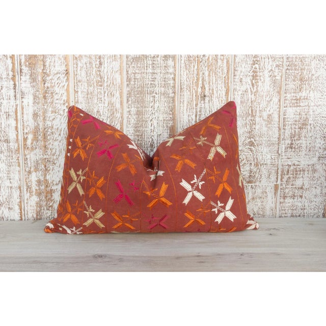 Hanya Antique Indian Folk Lumbar Pillow For Sale - Image 9 of 9