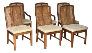 Mid 20th Century Cane and Oak Dining Chairs -Set Of 6