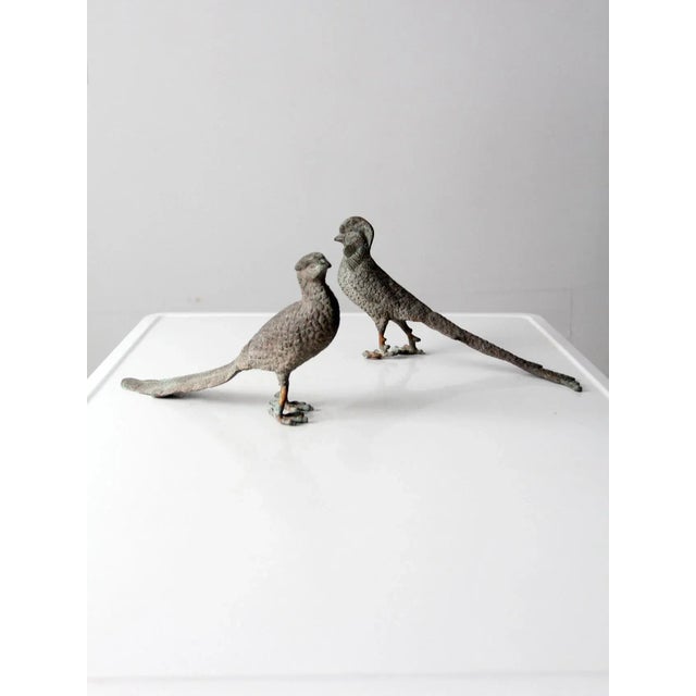 Mid-Century Modern Mid-Century Pheasant Figurines Pair For Sale - Image 3 of 11
