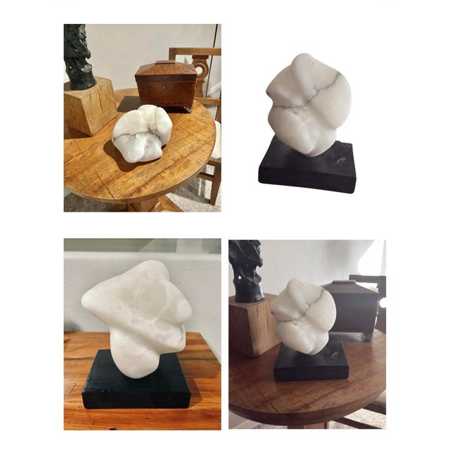 Mid-Century Modern Abstract Carrara Marble Sculpture (9.5” High) For Sale - Image 12 of 12